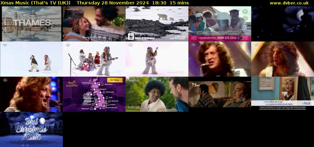 Xmas Music (That's TV (UK)) Thursday 28 November 2024 18:30 - 18:45