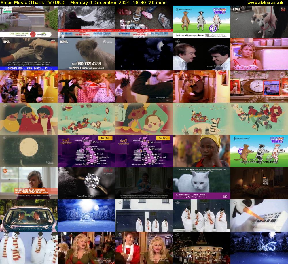Xmas Music (That's TV (UK)) Monday 9 December 2024 18:30 - 18:50