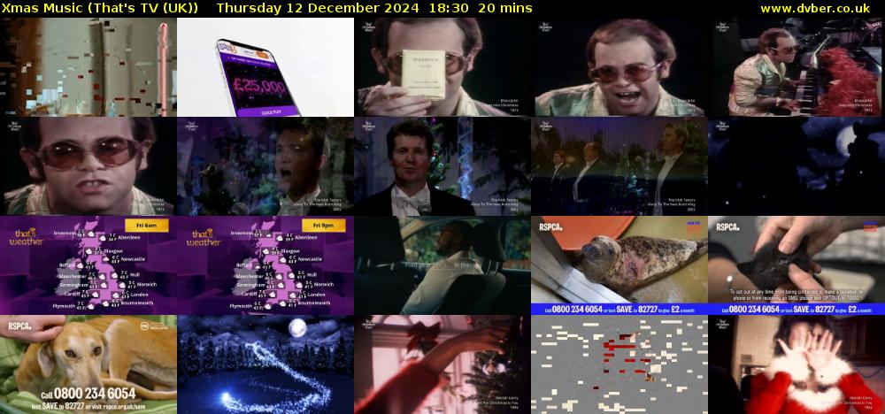 Xmas Music (That's TV (UK)) Thursday 12 December 2024 18:30 - 18:50