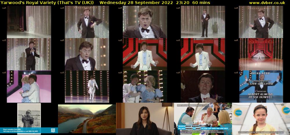 Yarwood's Royal Variety (That's TV (UK)) Wednesday 28 September 2022 23:20 - 00:20