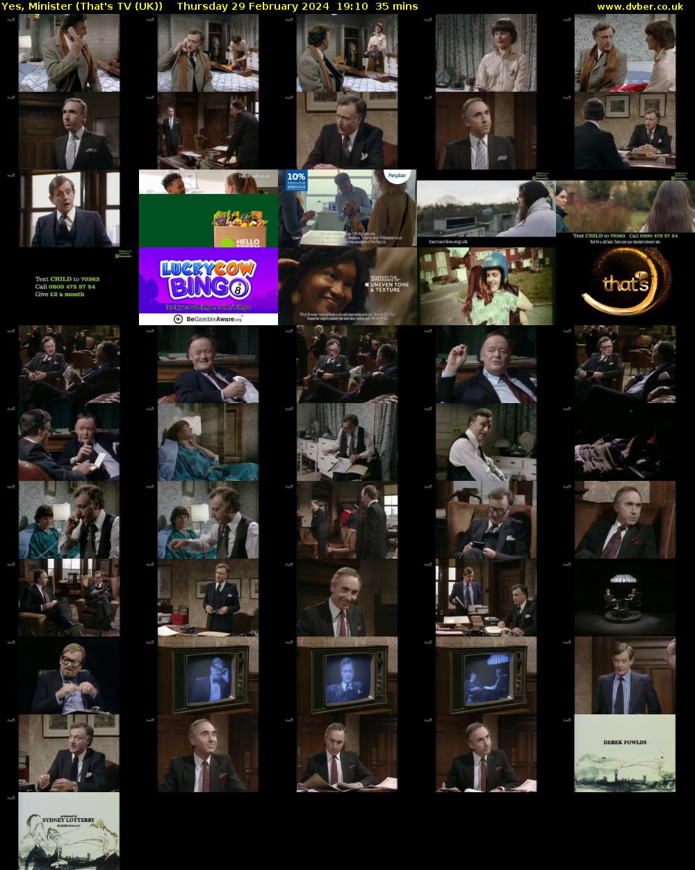 Yes, Minister (That's TV (UK)) Thursday 29 February 2024 19:10 - 19:45
