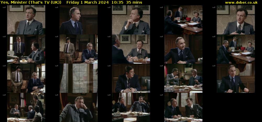 Yes, Minister (That's TV (UK)) Friday 1 March 2024 10:35 - 11:10