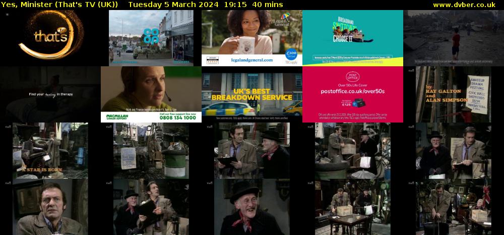 Yes, Minister (That's TV (UK)) Tuesday 5 March 2024 19:15 - 19:55