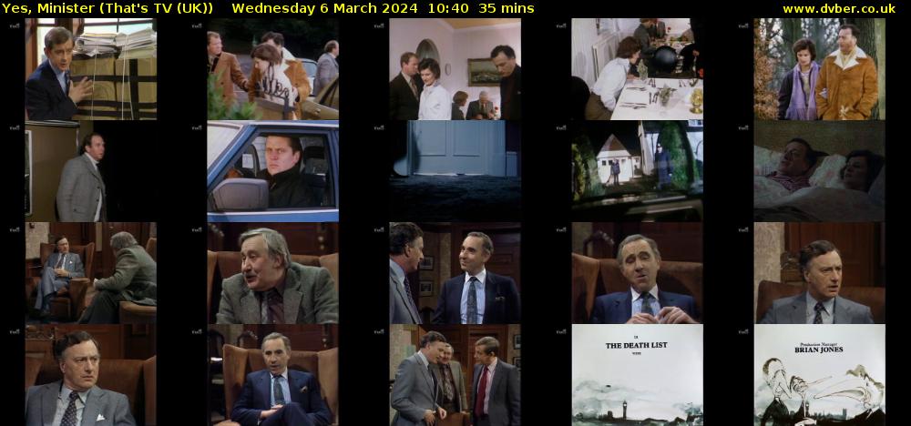 Yes, Minister (That's TV (UK)) Wednesday 6 March 2024 10:40 - 11:15