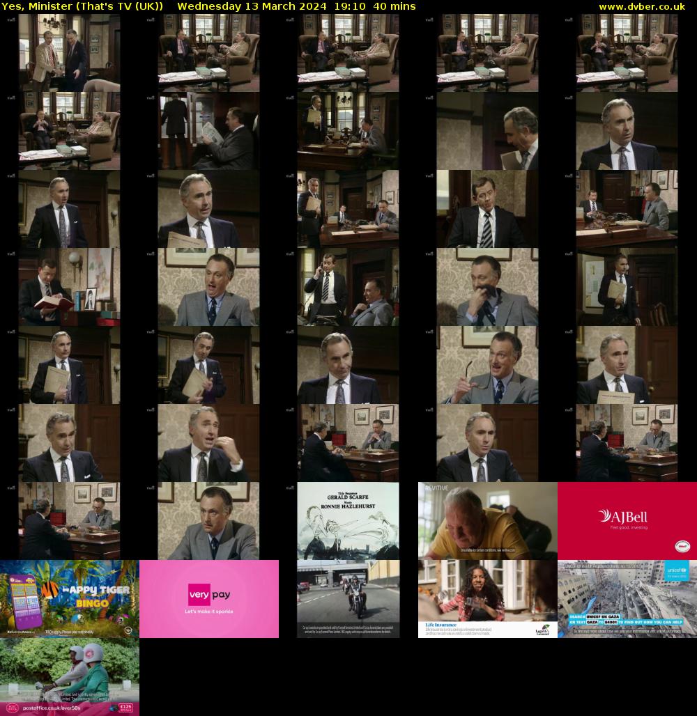 Yes, Minister (That's TV (UK)) Wednesday 13 March 2024 19:10 - 19:50