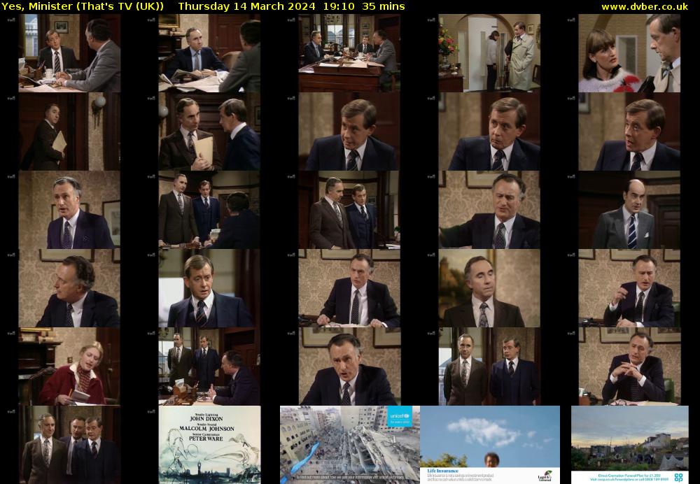 Yes, Minister (That's TV (UK)) Thursday 14 March 2024 19:10 - 19:45