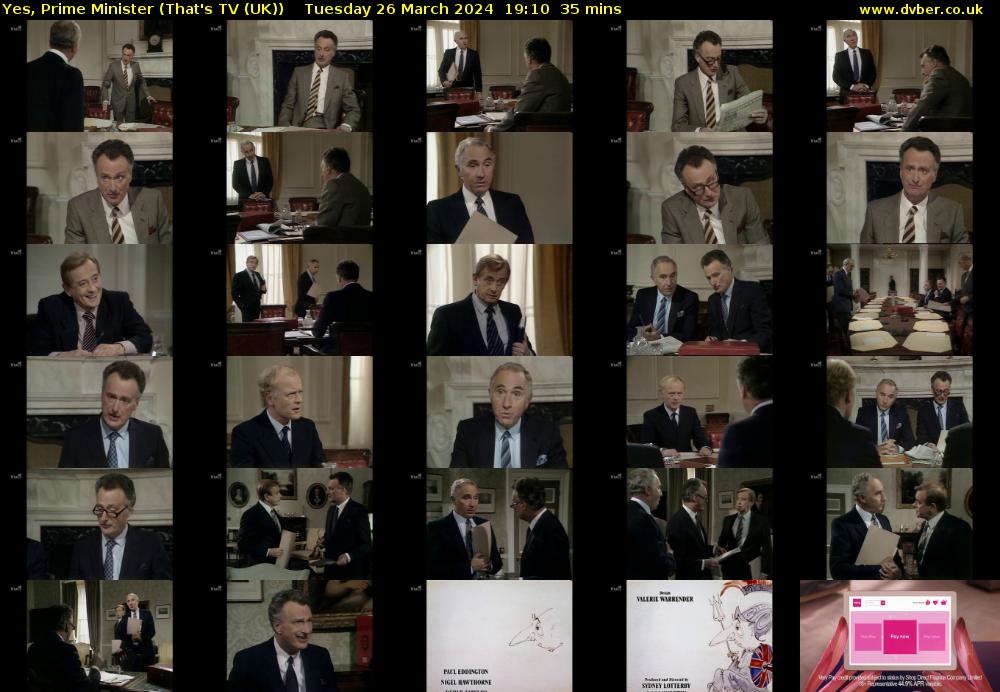 Yes, Prime Minister (That's TV (UK)) Tuesday 26 March 2024 19:10 - 19:45