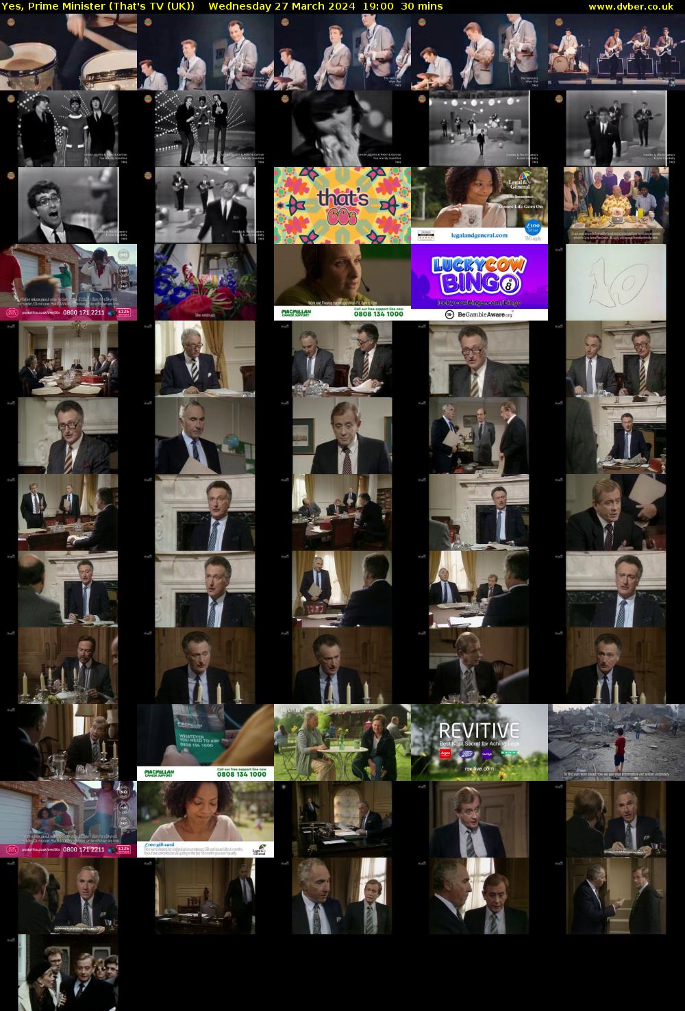 Yes, Prime Minister (That's TV (UK)) Wednesday 27 March 2024 19:00 - 19:30