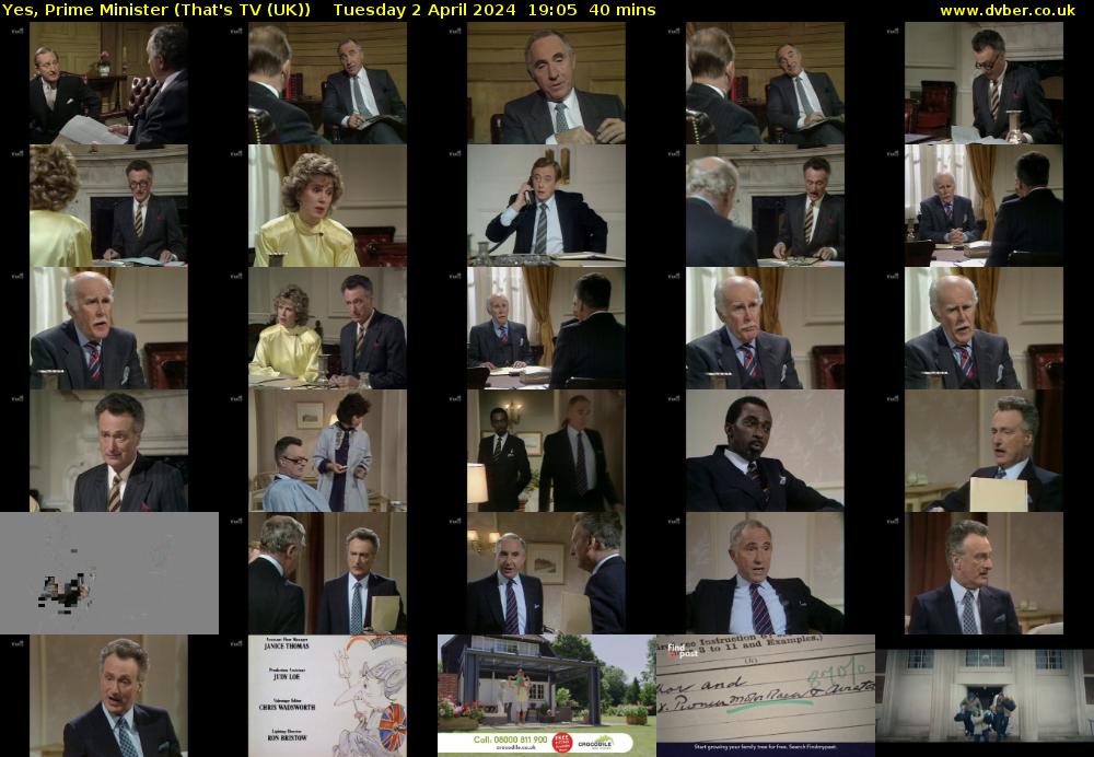 Yes, Prime Minister (That's TV (UK)) Tuesday 2 April 2024 19:05 - 19:45