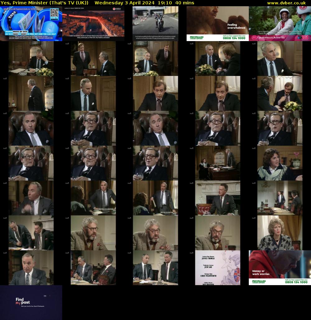 Yes, Prime Minister (That's TV (UK)) Wednesday 3 April 2024 19:10 - 19:50