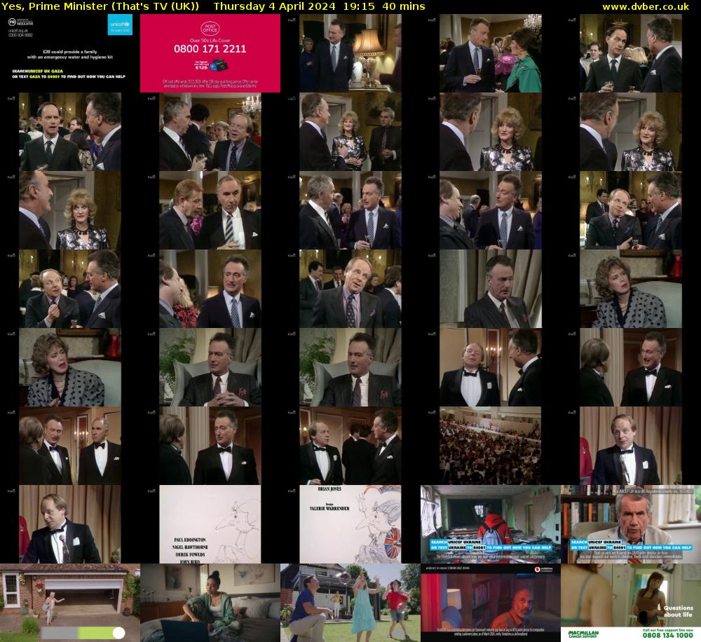 Yes, Prime Minister (That's TV (UK)) Thursday 4 April 2024 19:15 - 19:55
