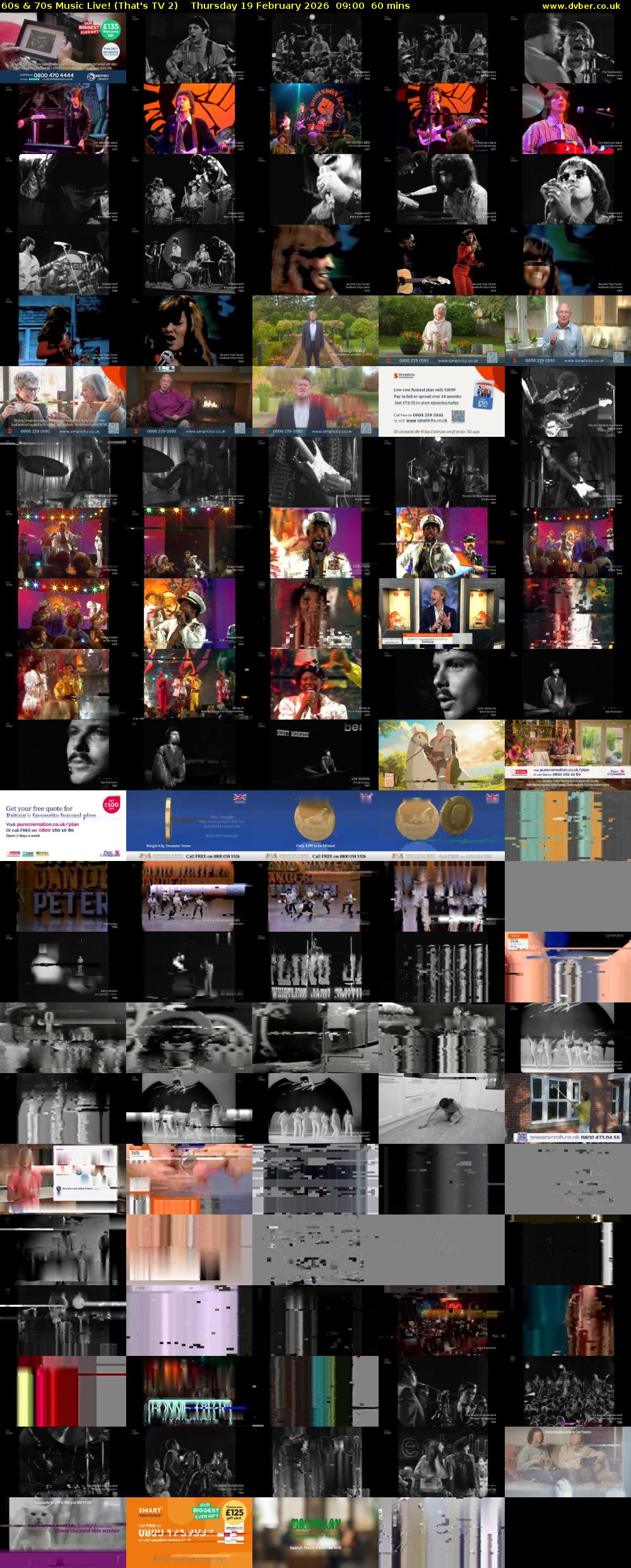 60s & 70s Music Live! (That's TV 2) Thursday 19 February 2026 09:00 - 10:00