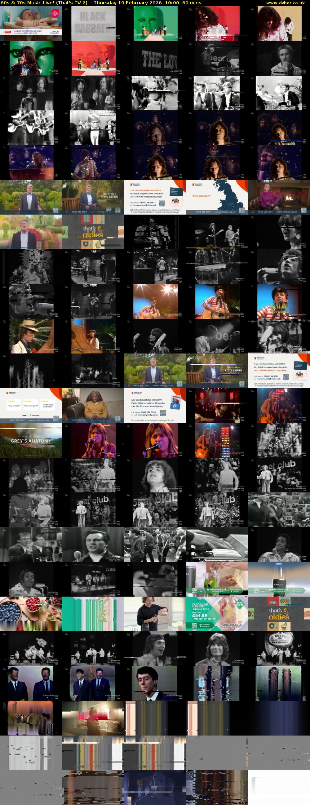 60s & 70s Music Live! (That's TV 2) Thursday 19 February 2026 10:00 - 11:00