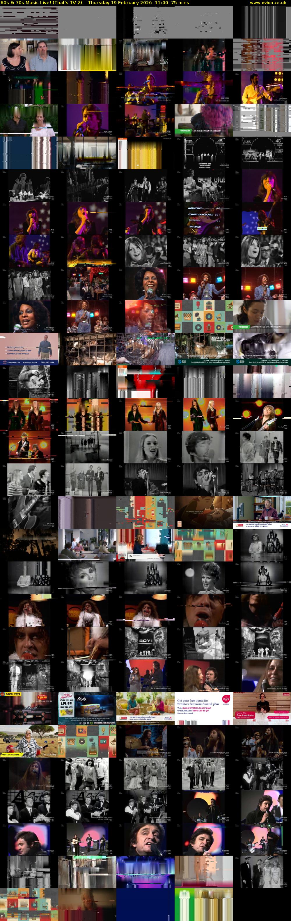 60s & 70s Music Live! (That's TV 2) Thursday 19 February 2026 11:00 - 12:15