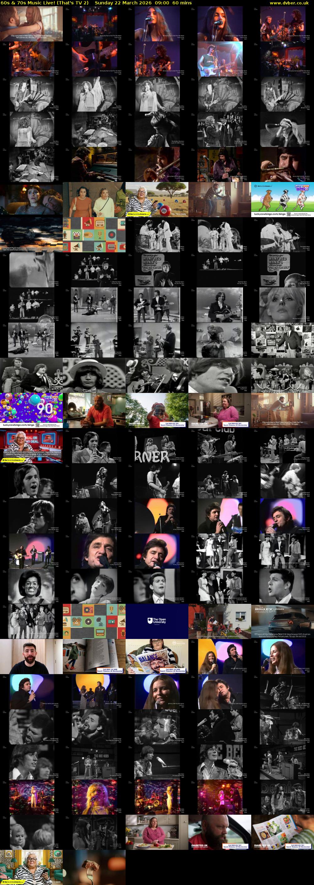 60s & 70s Music Live! (That's TV 2) Sunday 22 March 2026 09:00 - 10:00