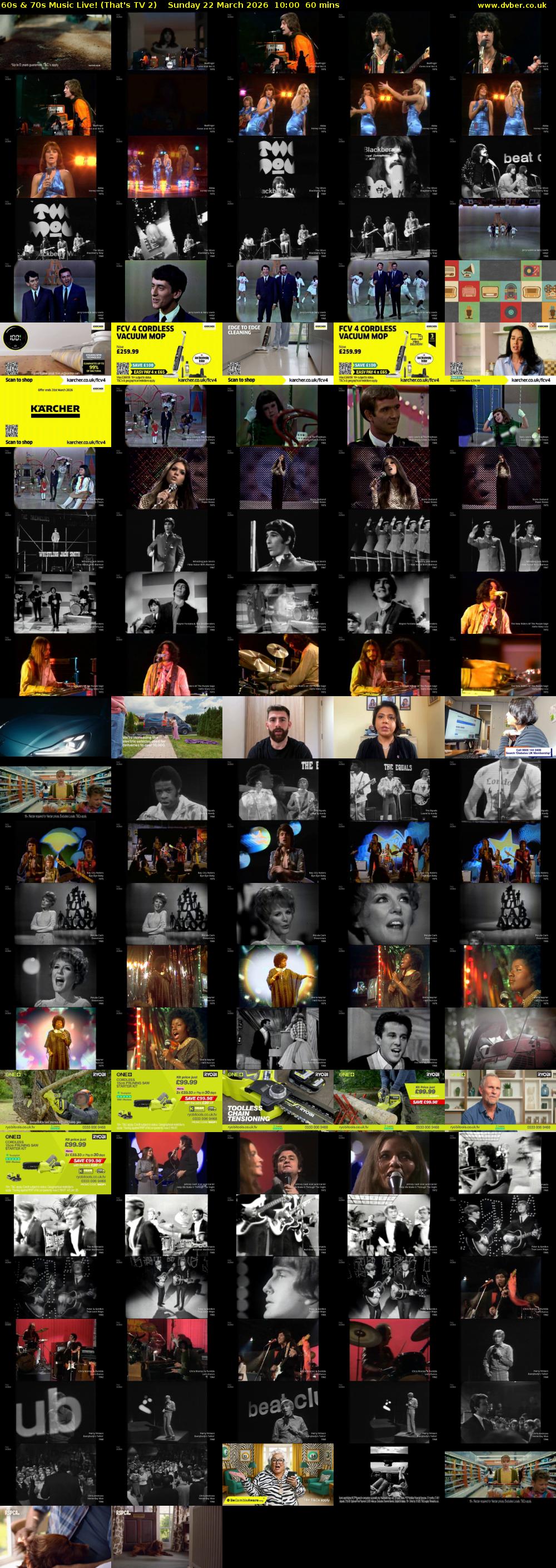 60s & 70s Music Live! (That's TV 2) Sunday 22 March 2026 10:00 - 11:00