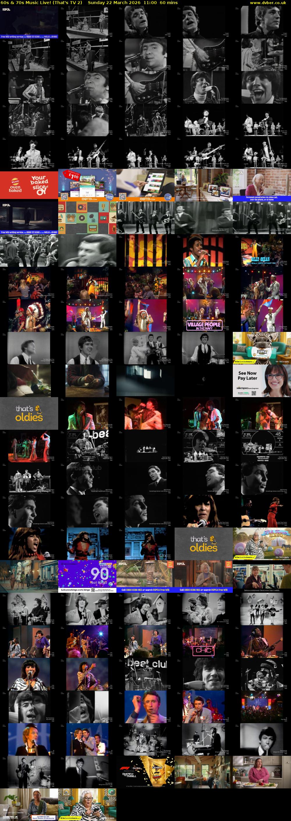 60s & 70s Music Live! (That's TV 2) Sunday 22 March 2026 11:00 - 12:00