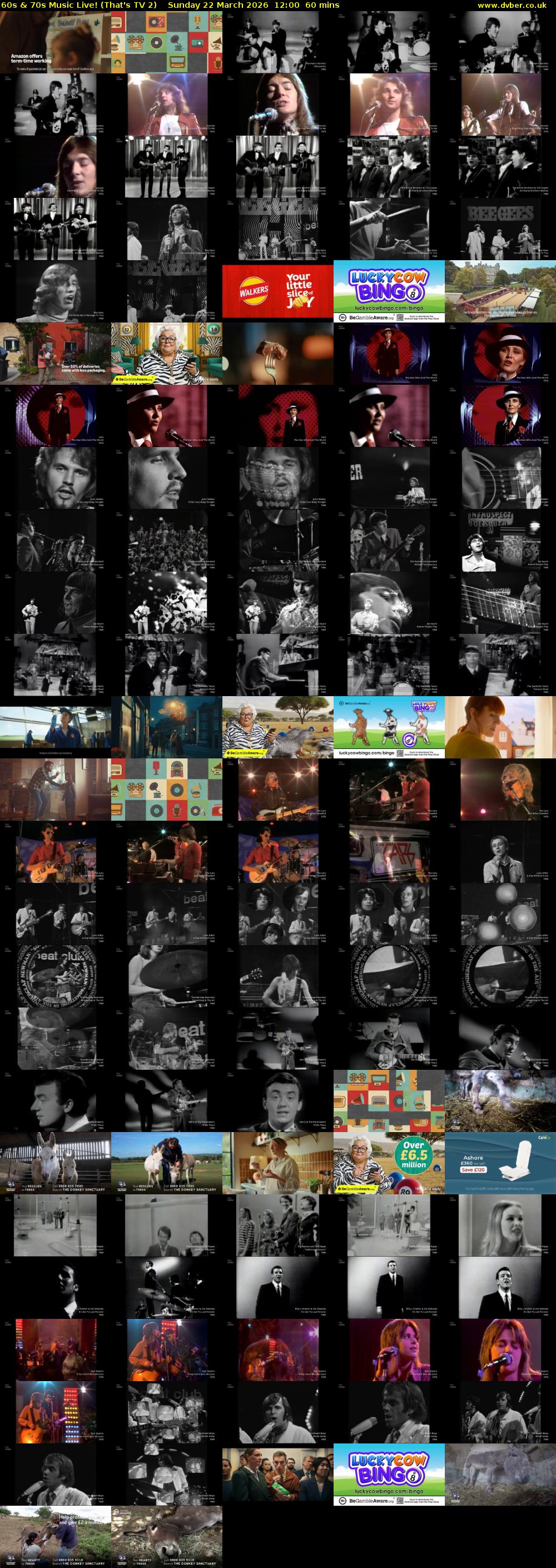 60s & 70s Music Live! (That's TV 2) Sunday 22 March 2026 12:00 - 13:00