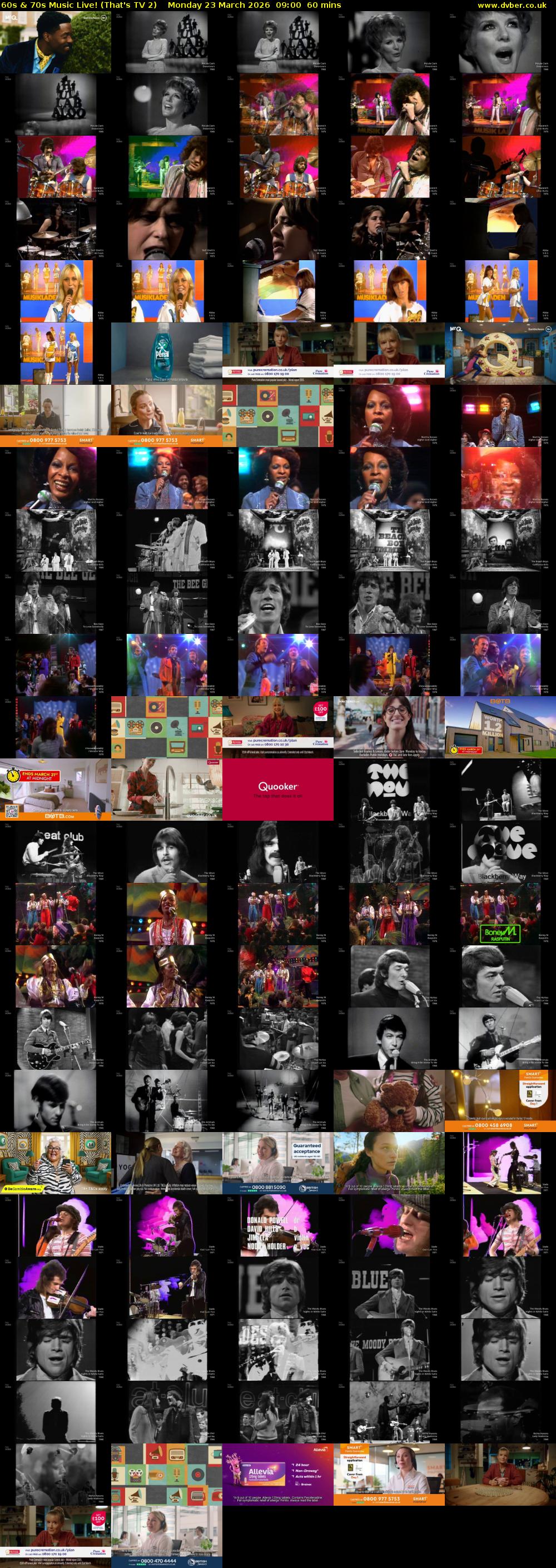 60s & 70s Music Live! (That's TV 2) Monday 23 March 2026 09:00 - 10:00