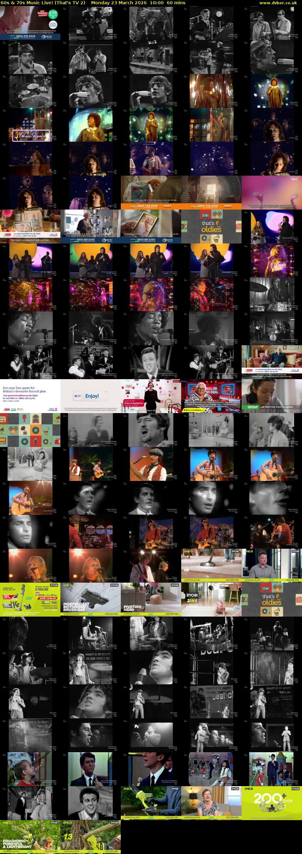 60s & 70s Music Live! (That's TV 2) Monday 23 March 2026 10:00 - 11:00