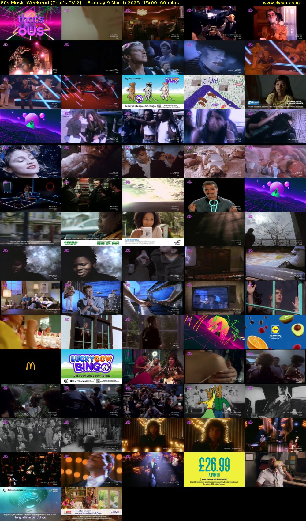 80s Music Weekend (That's TV 2) Sunday 9 March 2025 15:00 - 16:00