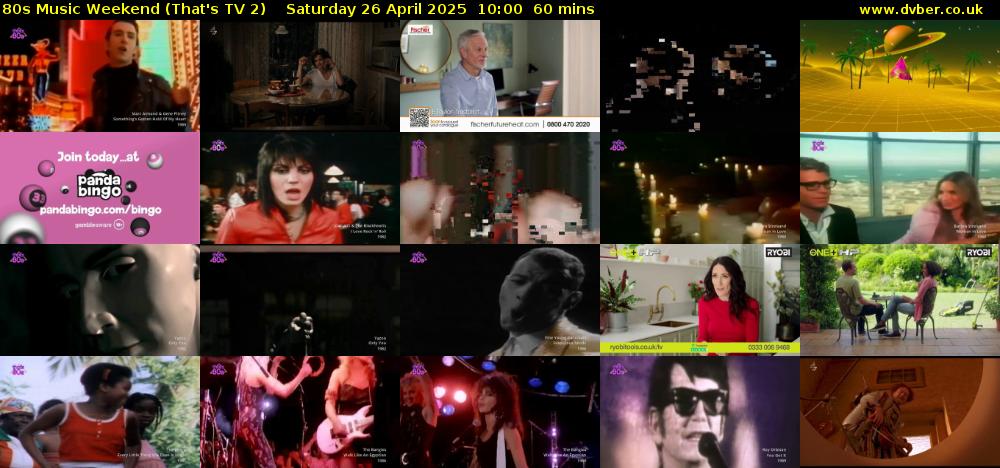 80s Music Weekend (That's TV 2) Saturday 26 April 2025 10:00 - 11:00