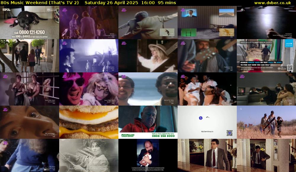 80s Music Weekend (That's TV 2) Saturday 26 April 2025 16:00 - 17:35