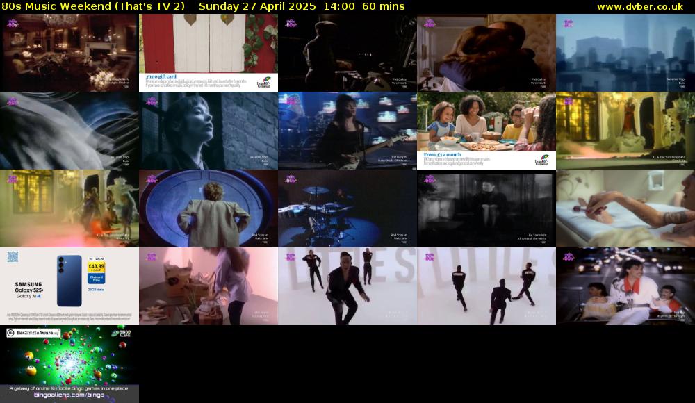 80s Music Weekend (That's TV 2) Sunday 27 April 2025 14:00 - 15:00