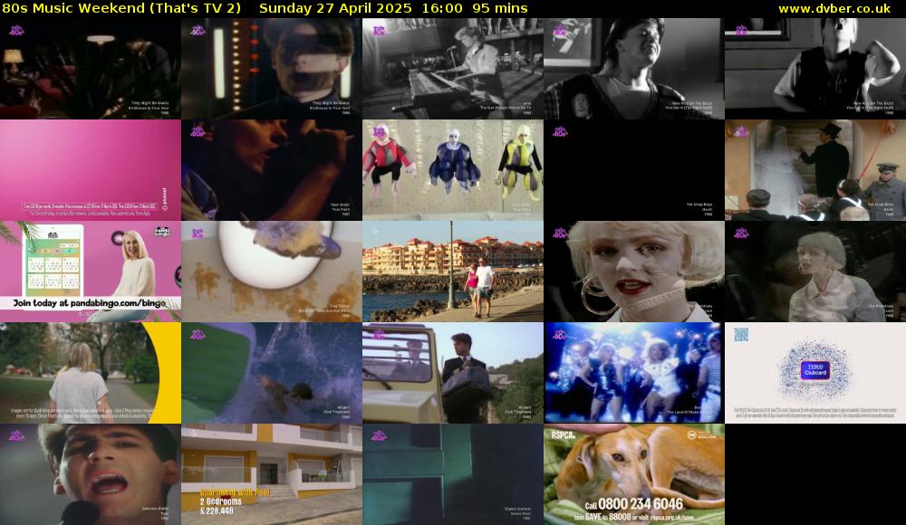 80s Music Weekend (That's TV 2) Sunday 27 April 2025 16:00 - 17:35