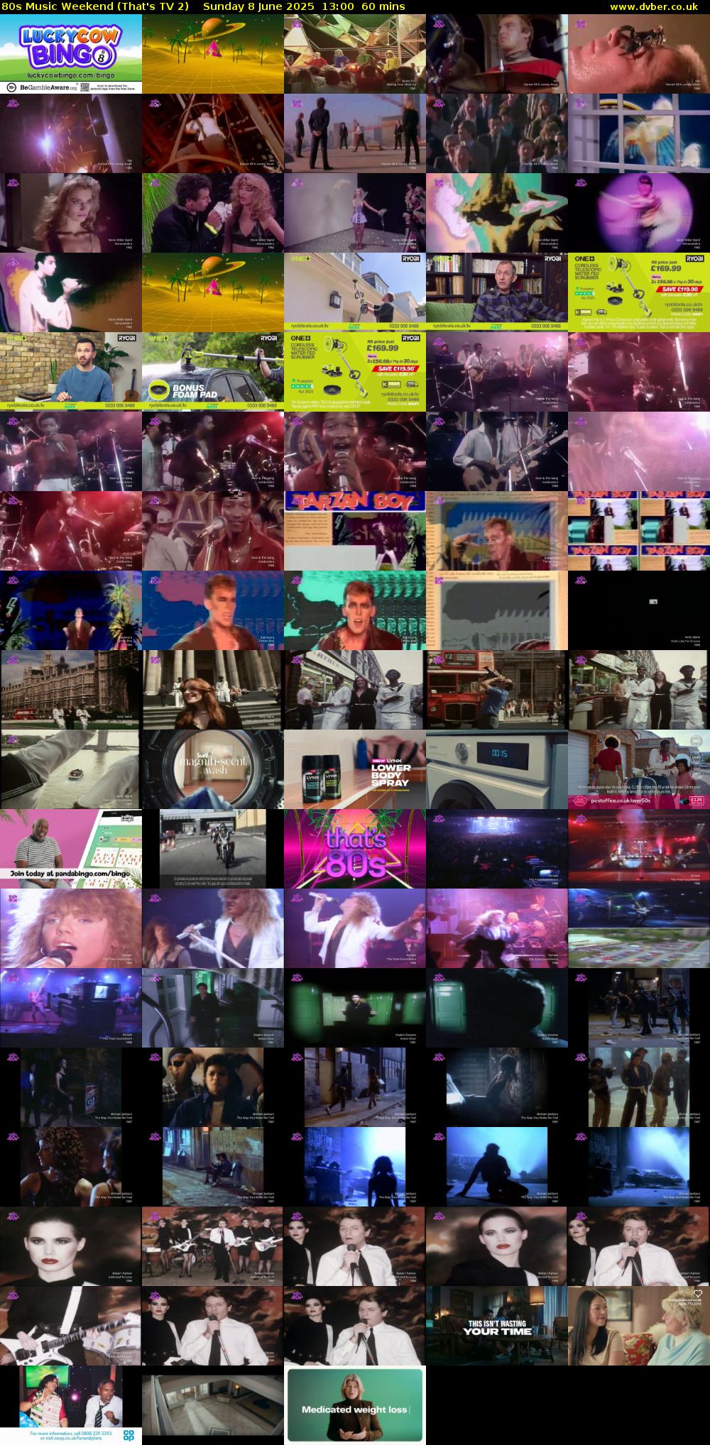 80s Music Weekend (That's TV 2) Sunday 8 June 2025 13:00 - 14:00