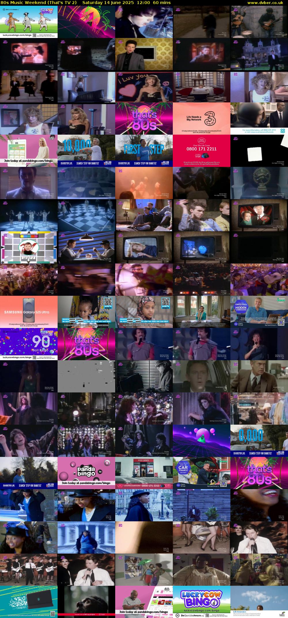 80s Music Weekend (That's TV 2) Saturday 14 June 2025 12:00 - 13:00