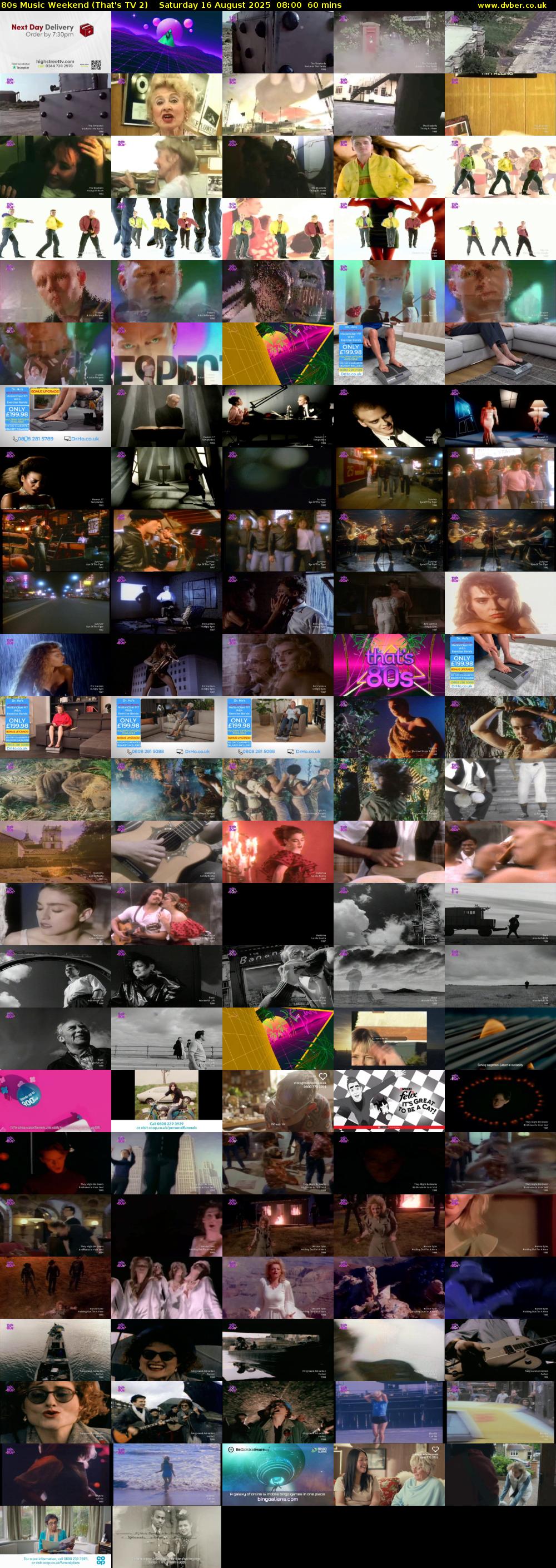 80s Music Weekend (That's TV 2) Saturday 16 August 2025 08:00 - 09:00