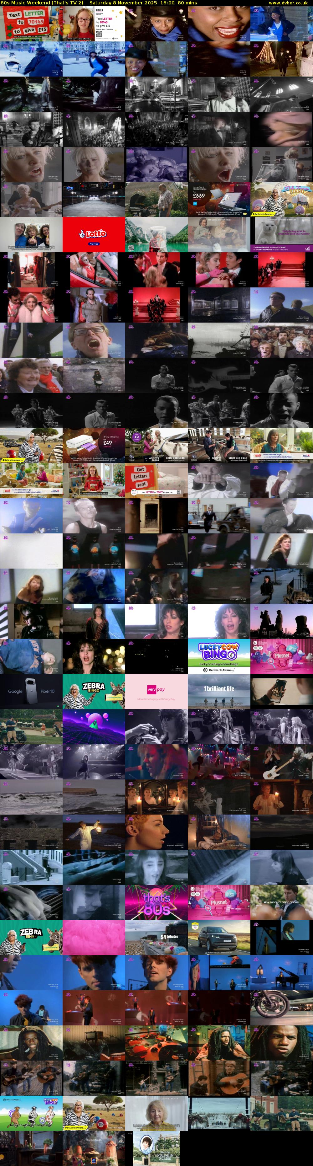 80s Music Weekend (That's TV 2) Saturday 8 November 2025 16:00 - 17:20