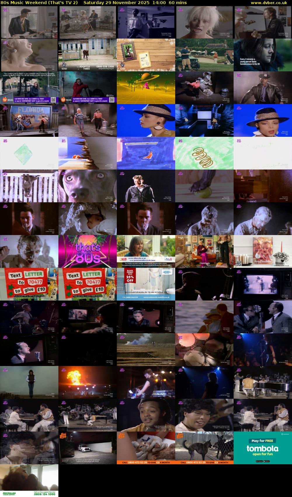 80s Music Weekend (That's TV 2) Saturday 29 November 2025 14:00 - 15:00