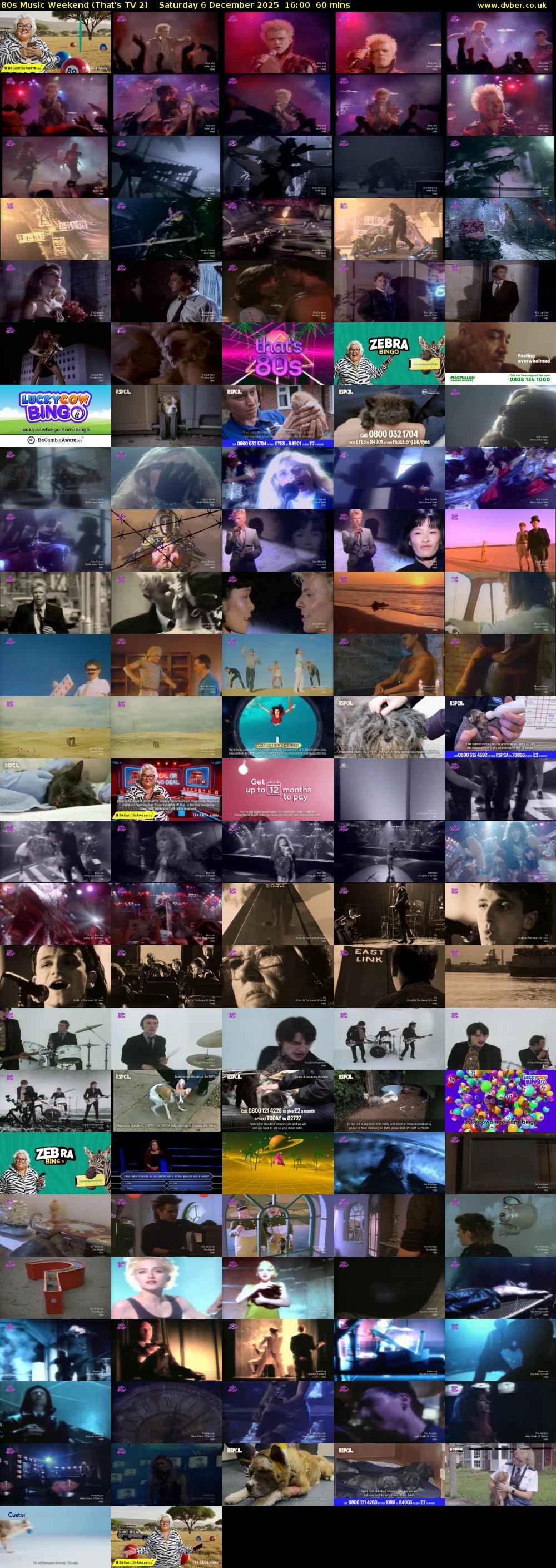 80s Music Weekend (That's TV 2) Saturday 6 December 2025 16:00 - 17:00