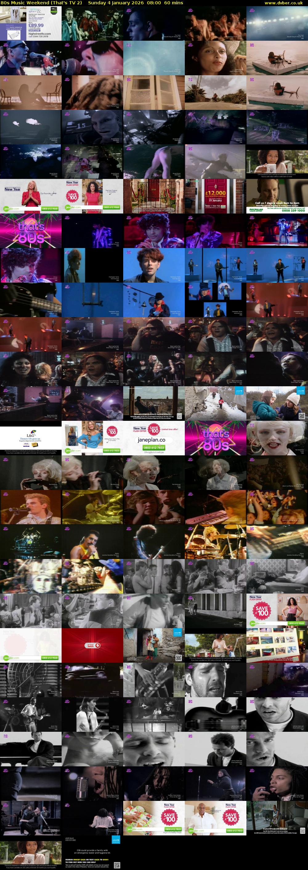 80s Music Weekend (That's TV 2) Sunday 4 January 2026 08:00 - 09:00