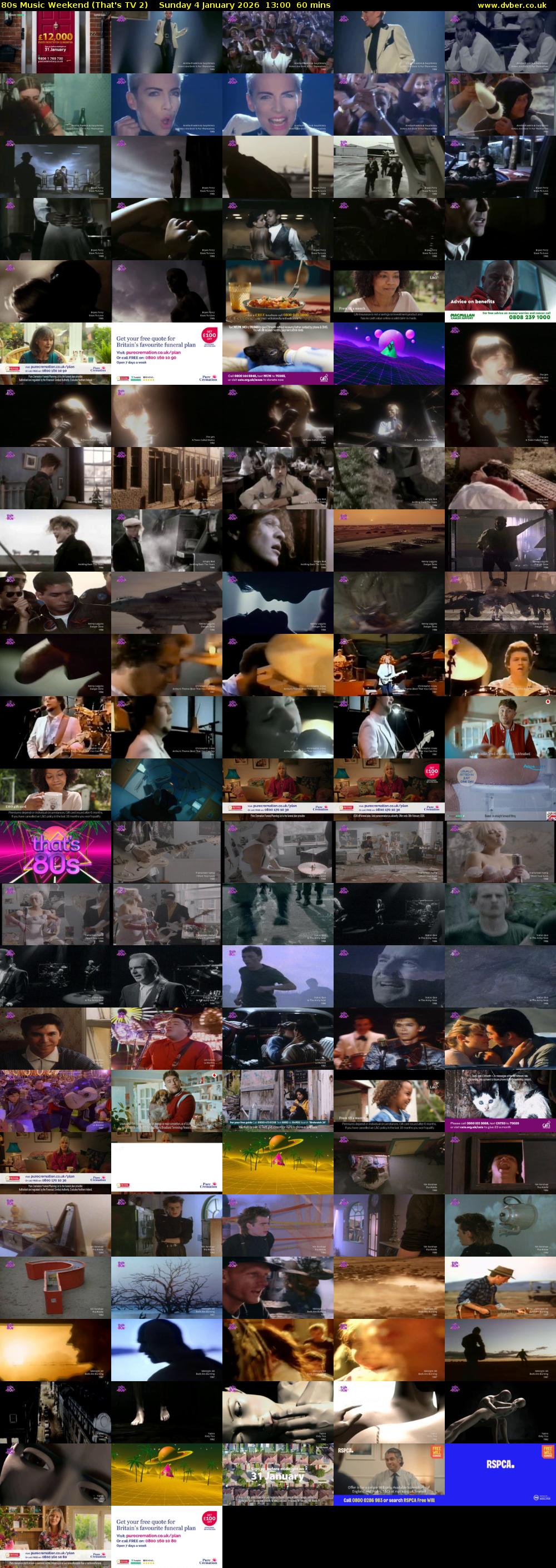 80s Music Weekend (That's TV 2) Sunday 4 January 2026 13:00 - 14:00