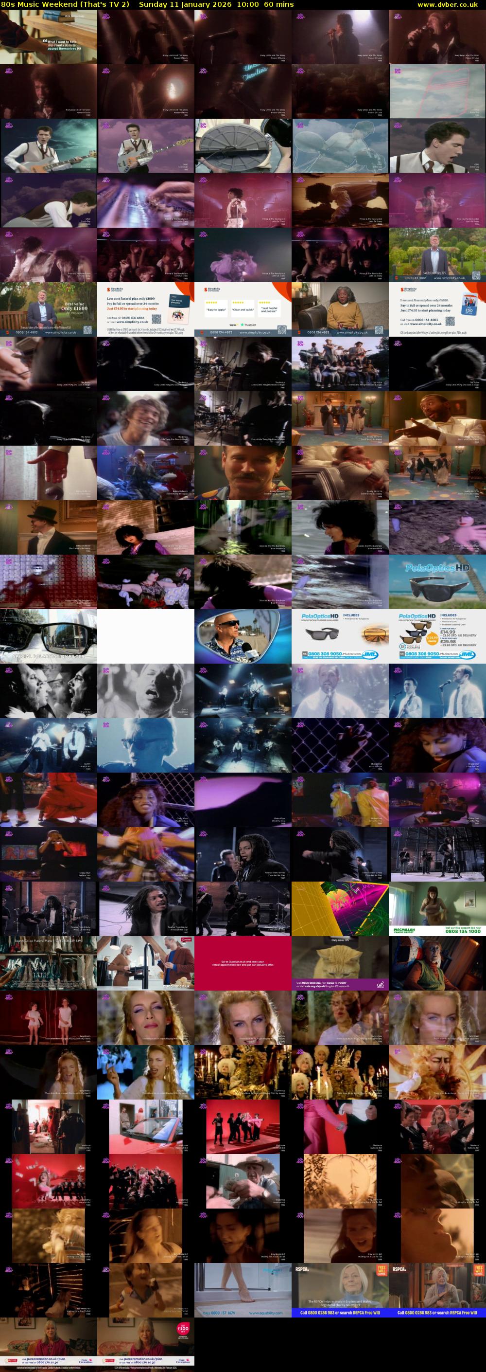 80s Music Weekend (That's TV 2) Sunday 11 January 2026 10:00 - 11:00