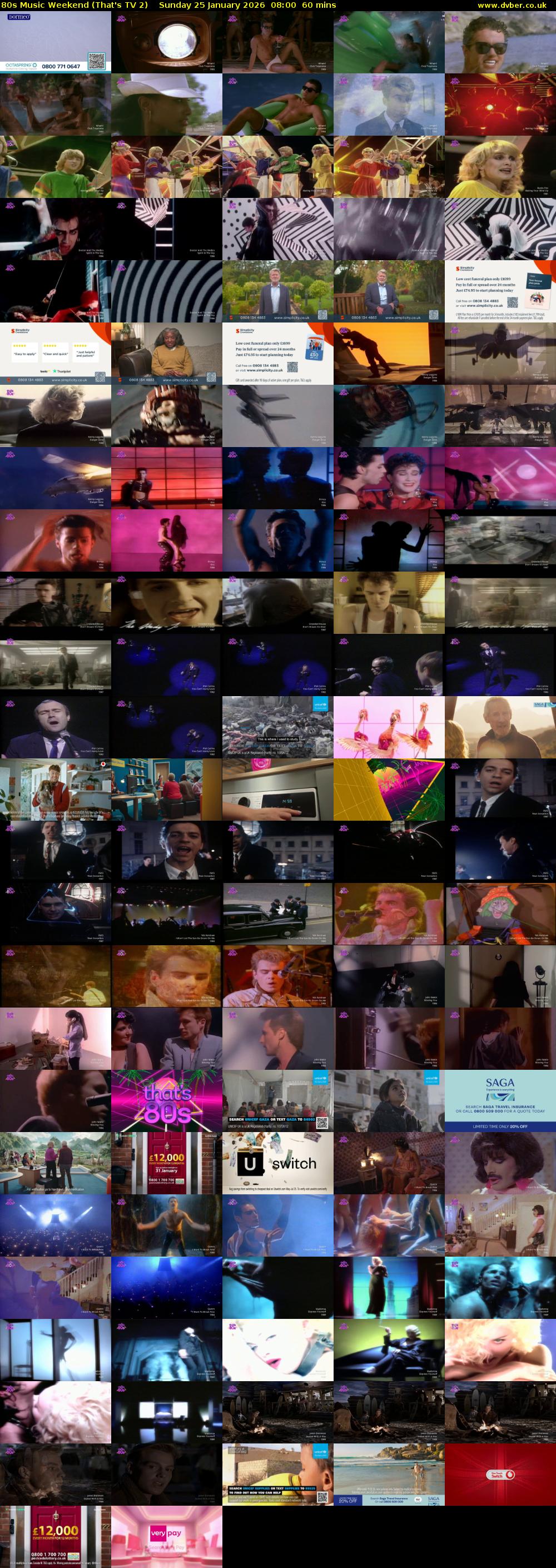 80s Music Weekend (That's TV 2) Sunday 25 January 2026 08:00 - 09:00