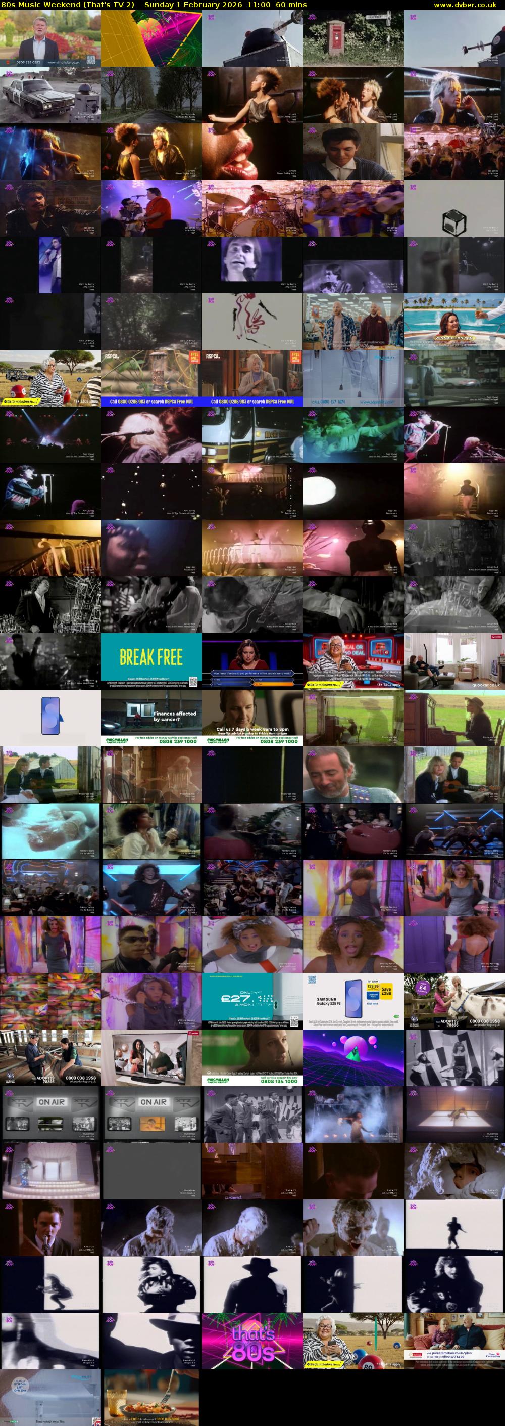 80s Music Weekend (That's TV 2) Sunday 1 February 2026 11:00 - 12:00