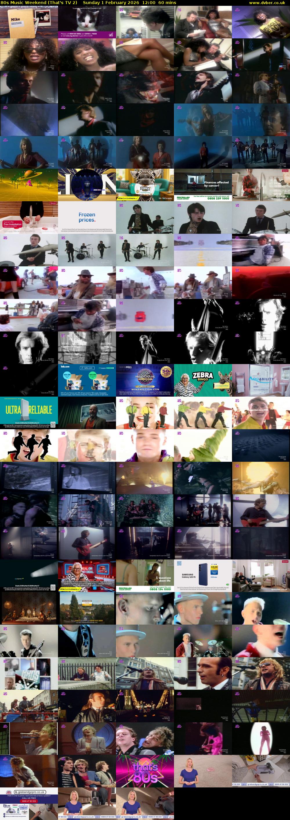 80s Music Weekend (That's TV 2) Sunday 1 February 2026 12:00 - 13:00