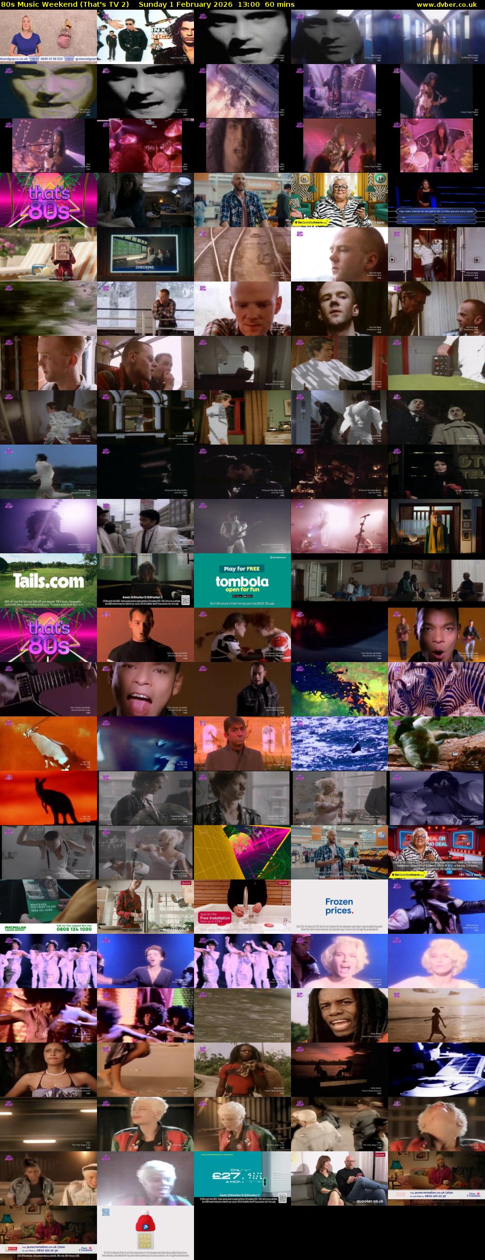 80s Music Weekend (That's TV 2) Sunday 1 February 2026 13:00 - 14:00