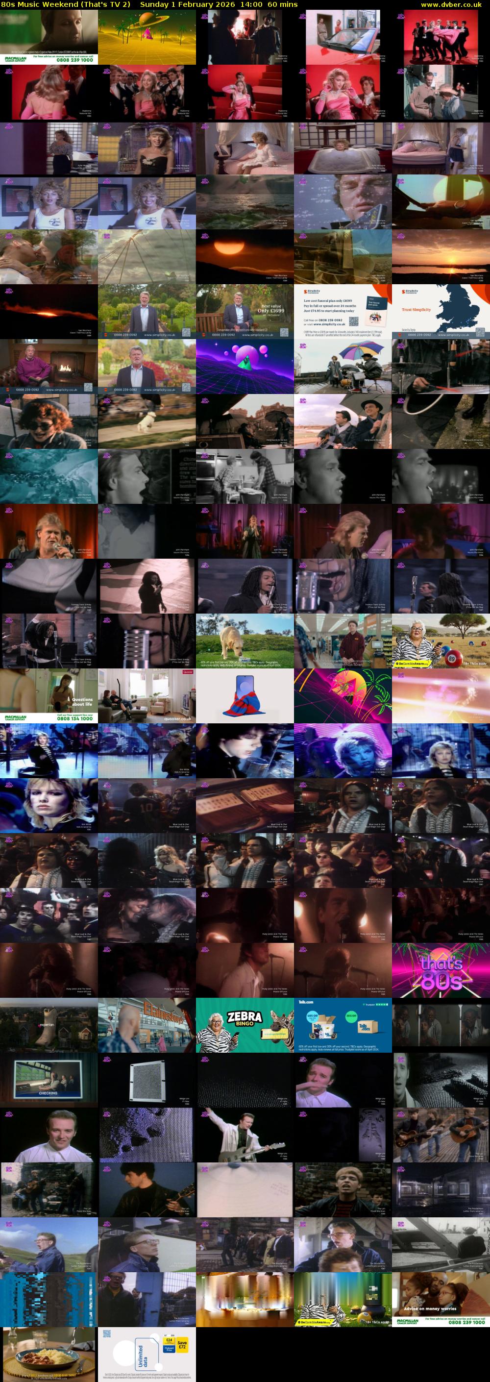 80s Music Weekend (That's TV 2) Sunday 1 February 2026 14:00 - 15:00