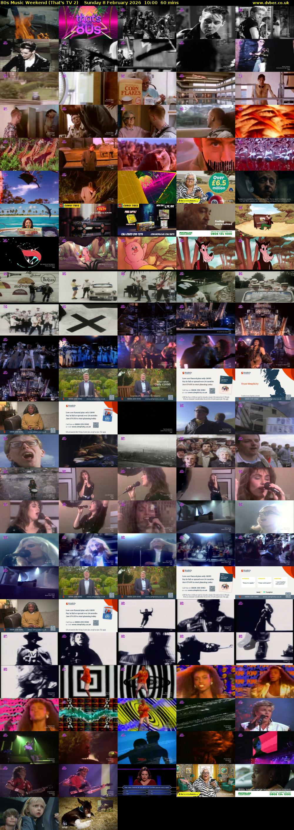 80s Music Weekend (That's TV 2) Sunday 8 February 2026 10:00 - 11:00