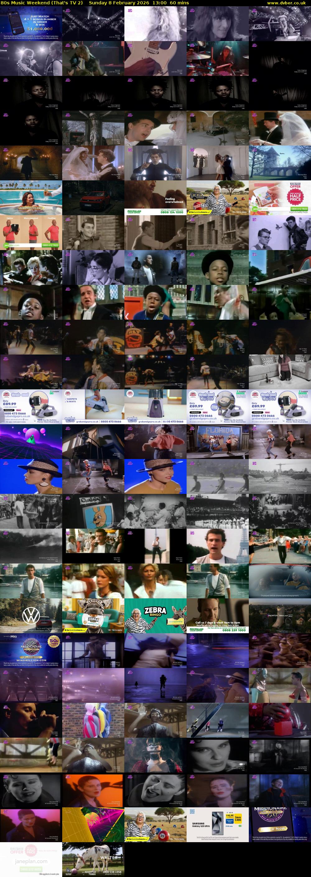 80s Music Weekend (That's TV 2) Sunday 8 February 2026 13:00 - 14:00