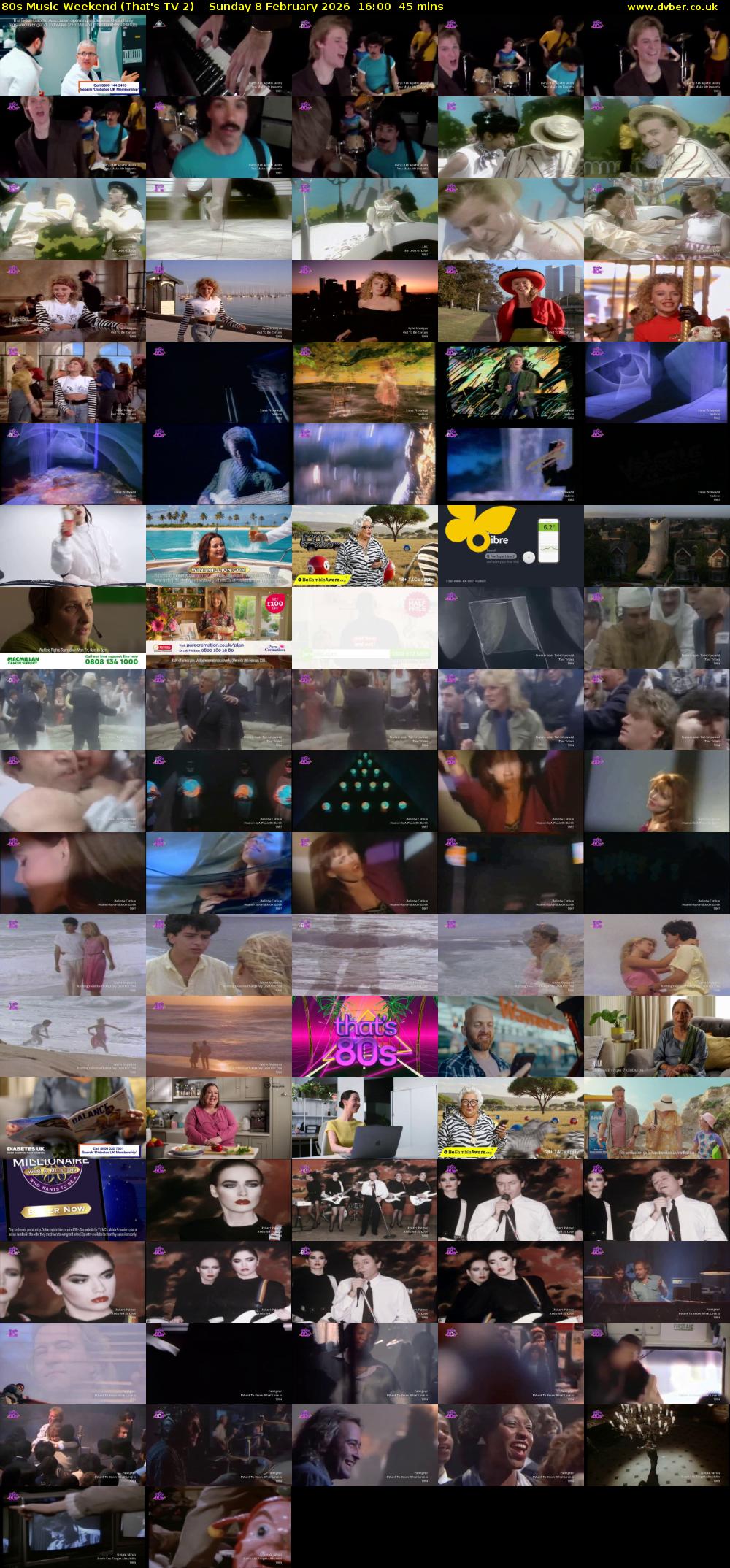 80s Music Weekend (That's TV 2) Sunday 8 February 2026 16:00 - 16:45