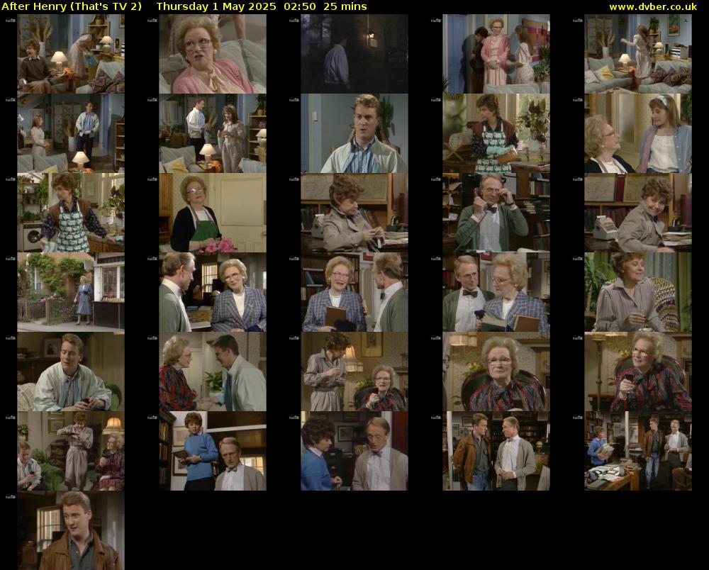 After Henry (That's TV 2) Thursday 1 May 2025 02:50 - 03:15