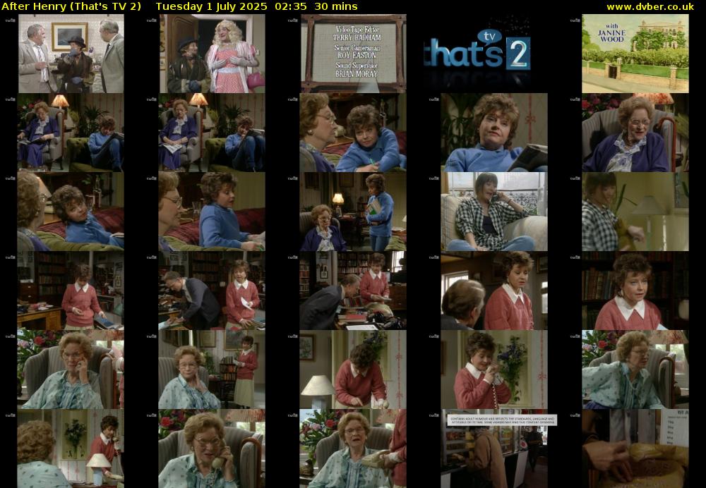 After Henry (That's TV 2) Tuesday 1 July 2025 02:35 - 03:05