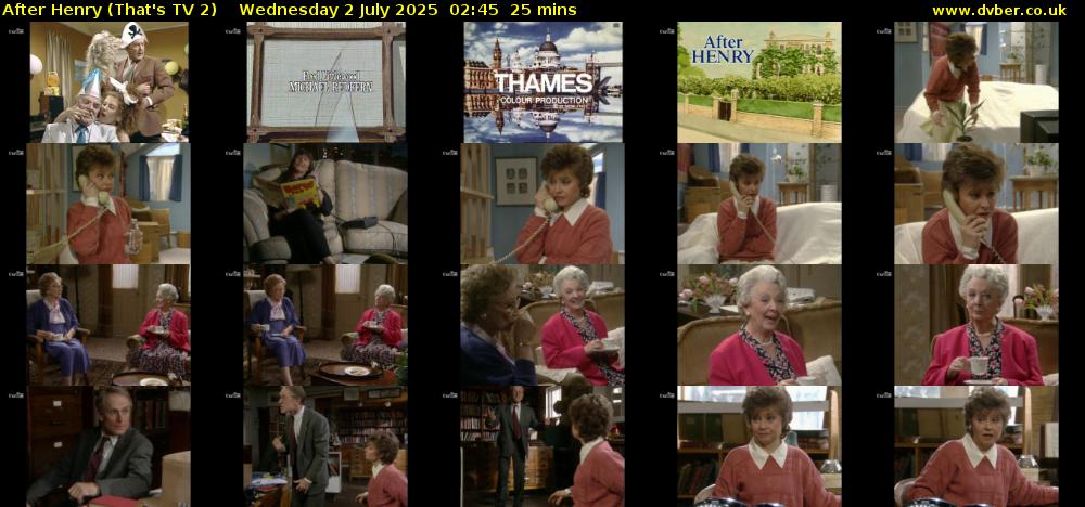 After Henry (That's TV 2) Wednesday 2 July 2025 02:45 - 03:10