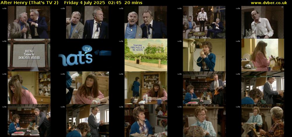 After Henry (That's TV 2) Friday 4 July 2025 02:45 - 03:05